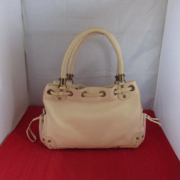 MICHAEL KORS LEATHER DRAWSTRING SATCHEL - Light Beige #1 - Picture 12 of 14